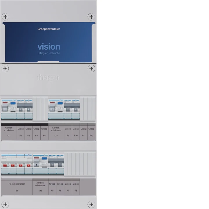 Hager Vision VKG222L 3-fase groepenkast met 6 groepen