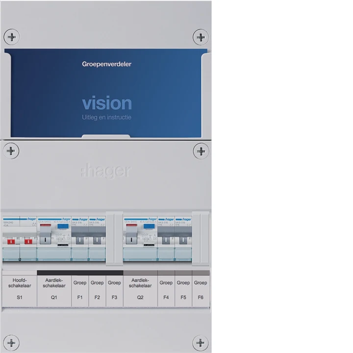 Hager Vision VKG22B 1-fase groepenkast met 4 groepen