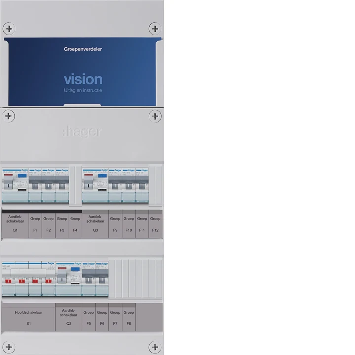 Hager Vision VKG323L 3-fase groepenkast met 8 groepen