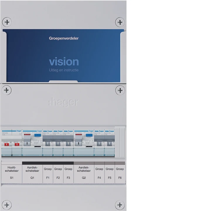 Hager Vision VKG32B 1-fase groepenkast met 5 groepen