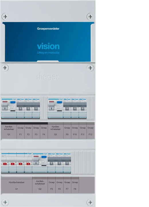 Hager Vision VKG333L 3-fase groepenkast met 9 groepen