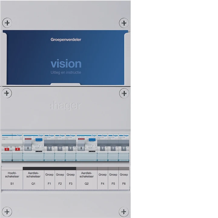 Hager Vision VKG33B 1-fase groepenkast met 6 groepen