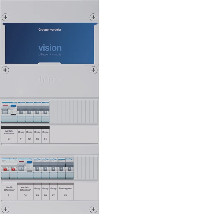 Hager Vision VKG43E-F 1-fase groepenkast met 7 groepen