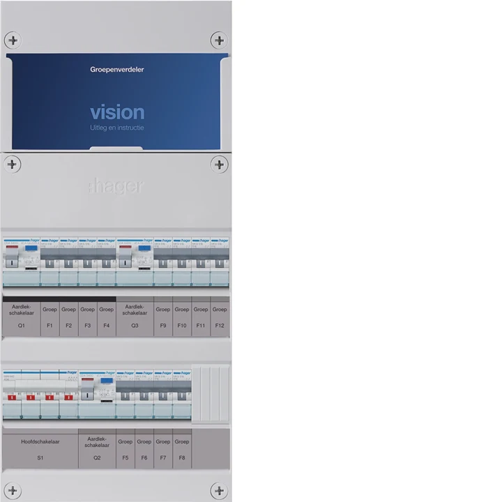 Hager Vision VKG444L 3-fase groepenkast met 12 groepen